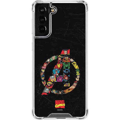 Marvel Classic Comics Avengers Logo Galaxy S21 FE Clear Case